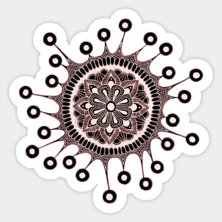 Virus Mandala (inverted orange) Sticker